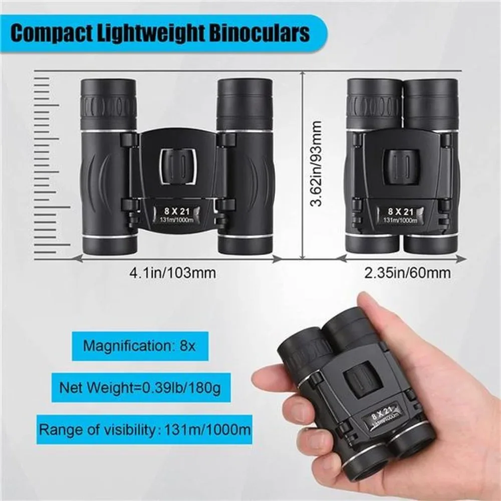 8x21 Mini Compact Pocket Binoculars